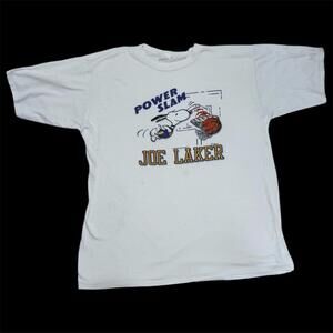 1990S Joe Laker Snoopy Power Slam Los Angeles Lakers Nba Tee Shirt Osfa